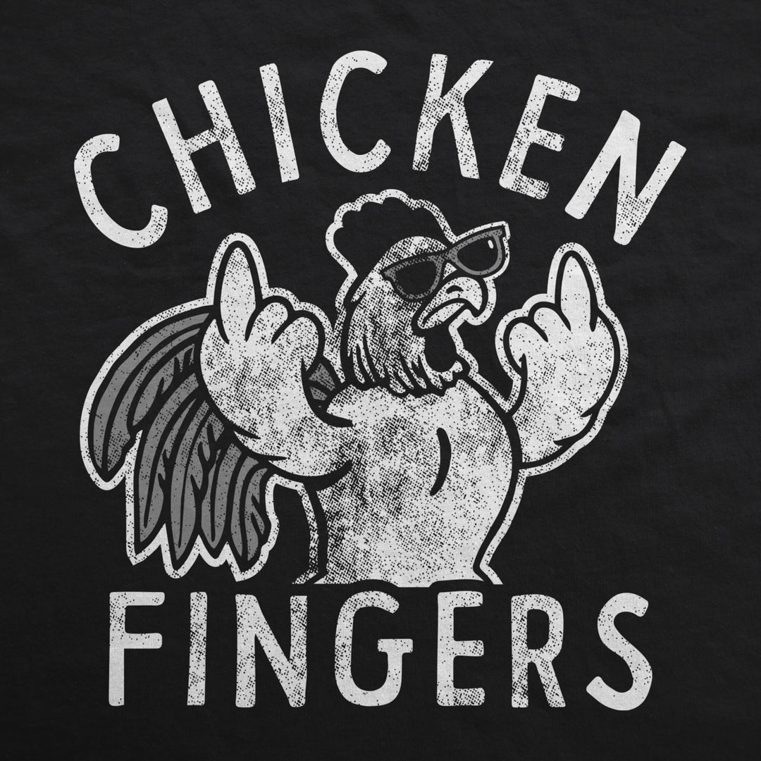 Chicken Fingers Unisex Hoodie Funny Rude Offensive Rooster Middle Finger Tee For Guys Image 2