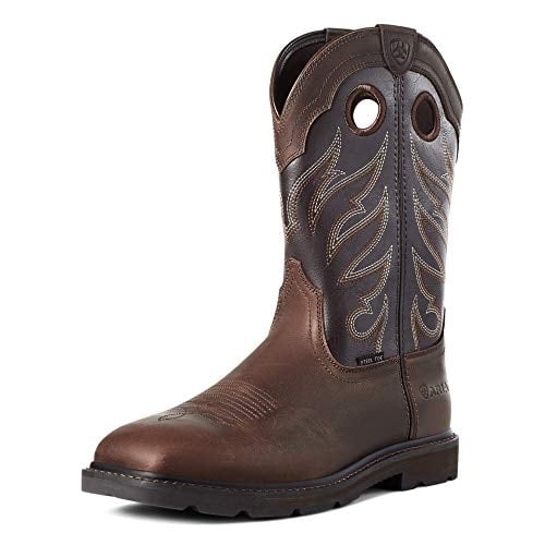 ARIAT WORK Mens 11" Groundwork Wide Square Toe Steel Toe Work Boot Brown - 10034717 BROWN Image 4