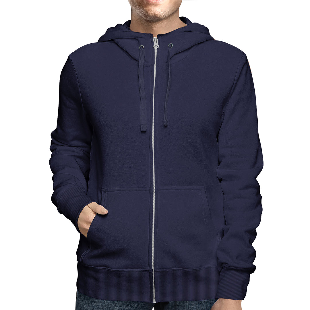 Mens Full Zip Fleece Lined Hoodie Sweatshirt 2 Pack Adjustable Hood Classic Fit Image 6