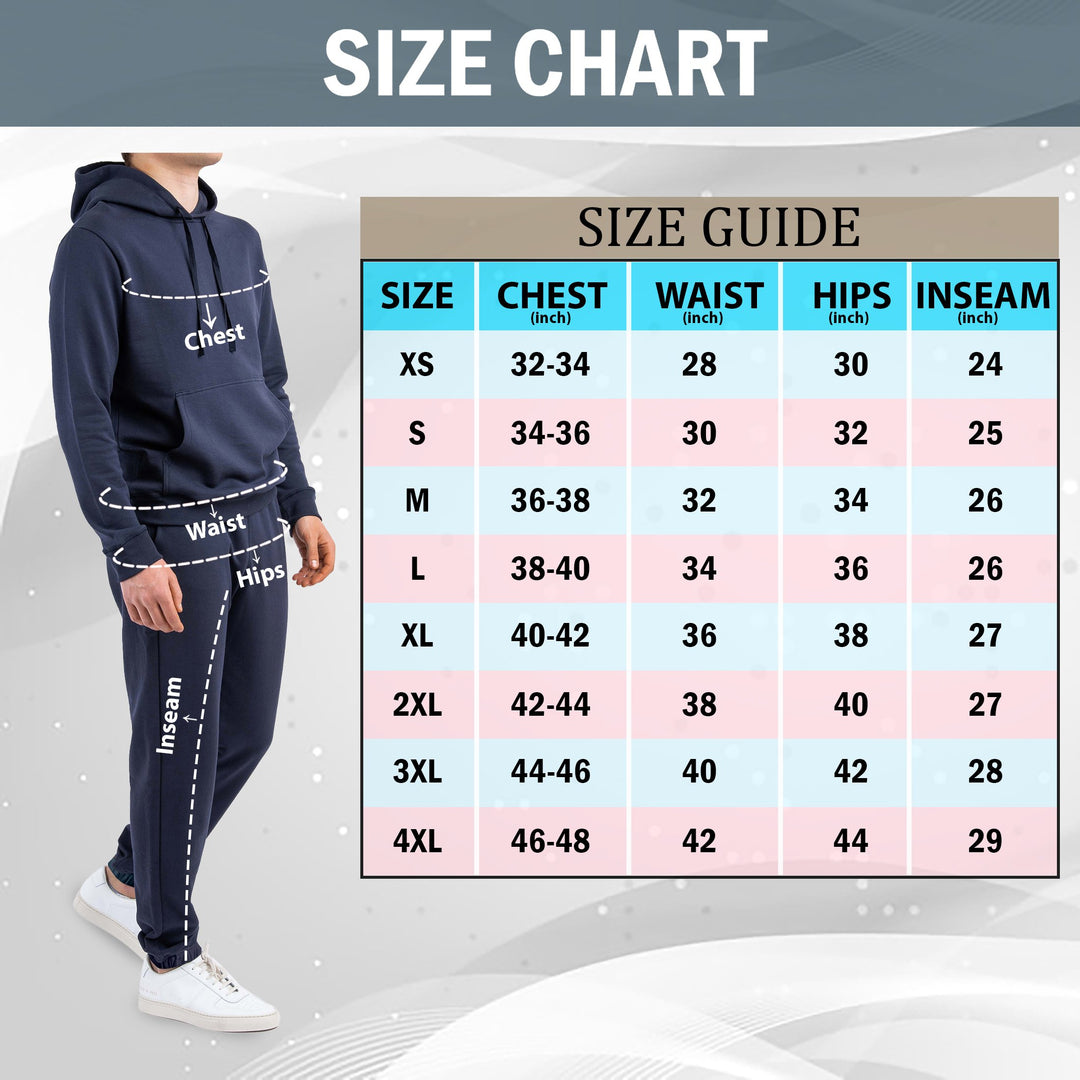 Mens Athletic Warm Jogging Pullover Sweatshirt Pants Set Fleece Lined Activewear Image 9