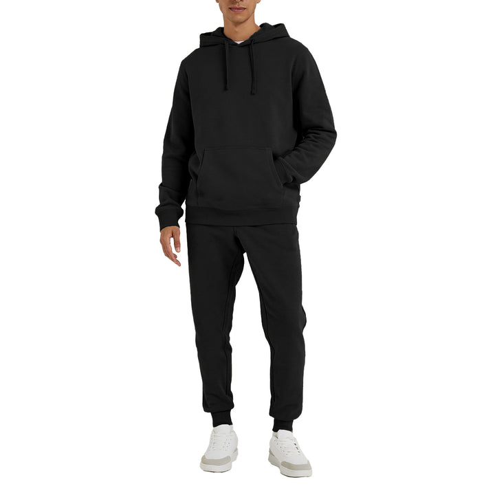 Mens Athletic Jogging Pullover Tracksuit Soft Fleece Lined Hoodie Pants Image 1