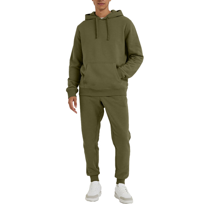 Mens Athletic Jogging Pullover Tracksuit Soft Fleece Lined Hoodie Pants Image 8