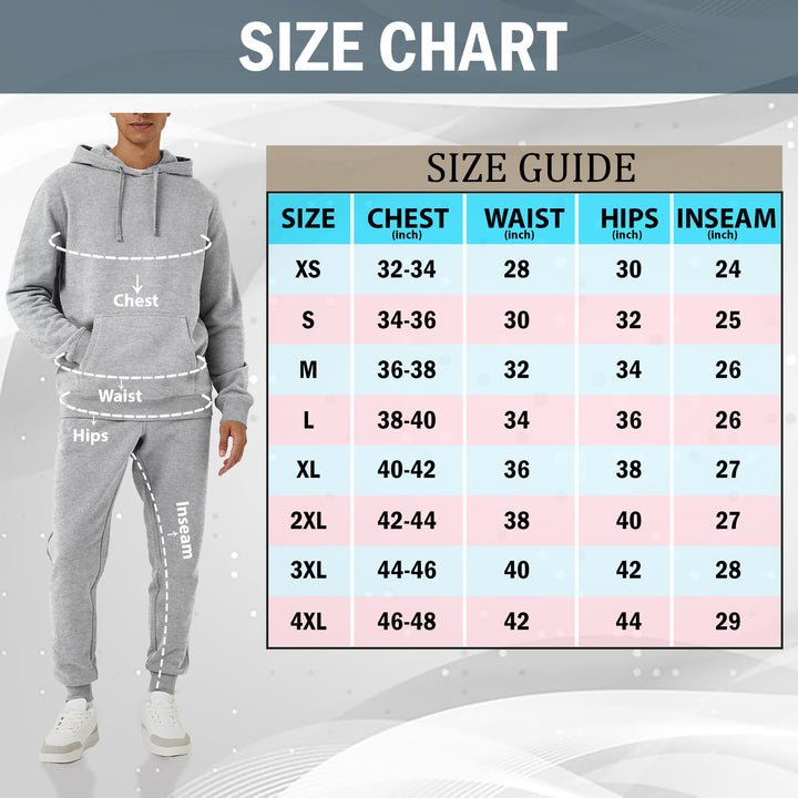 Mens Athletic Jogging Pullover Tracksuit Soft Fleece Lined Hoodie Pants Image 12