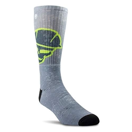 ARIAT Unisex Roughneck Crew Work Socks Grey Green 2-Pair AR2534-050 Durable Spandex Image 3