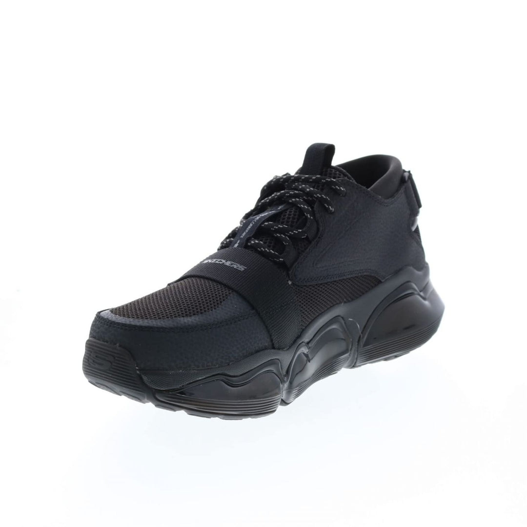 Skechers Mens Air Cushioning Mega Lifestyle Sneakers Shoes  BLACK Image 1
