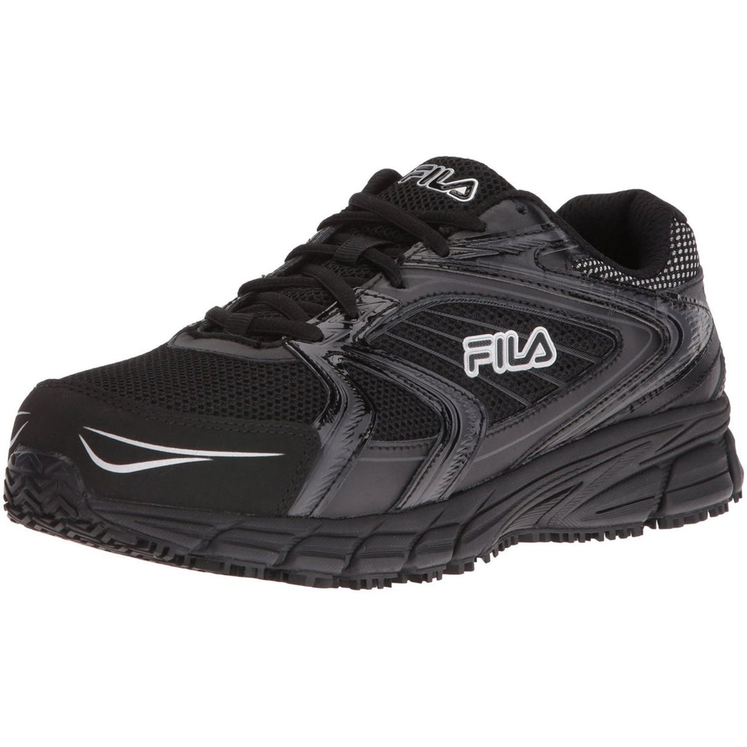 Fila Mens Memory Reckoning 7 Steel Toe Work Slip Resistant Running Shoe BLK/MSIL Image 1