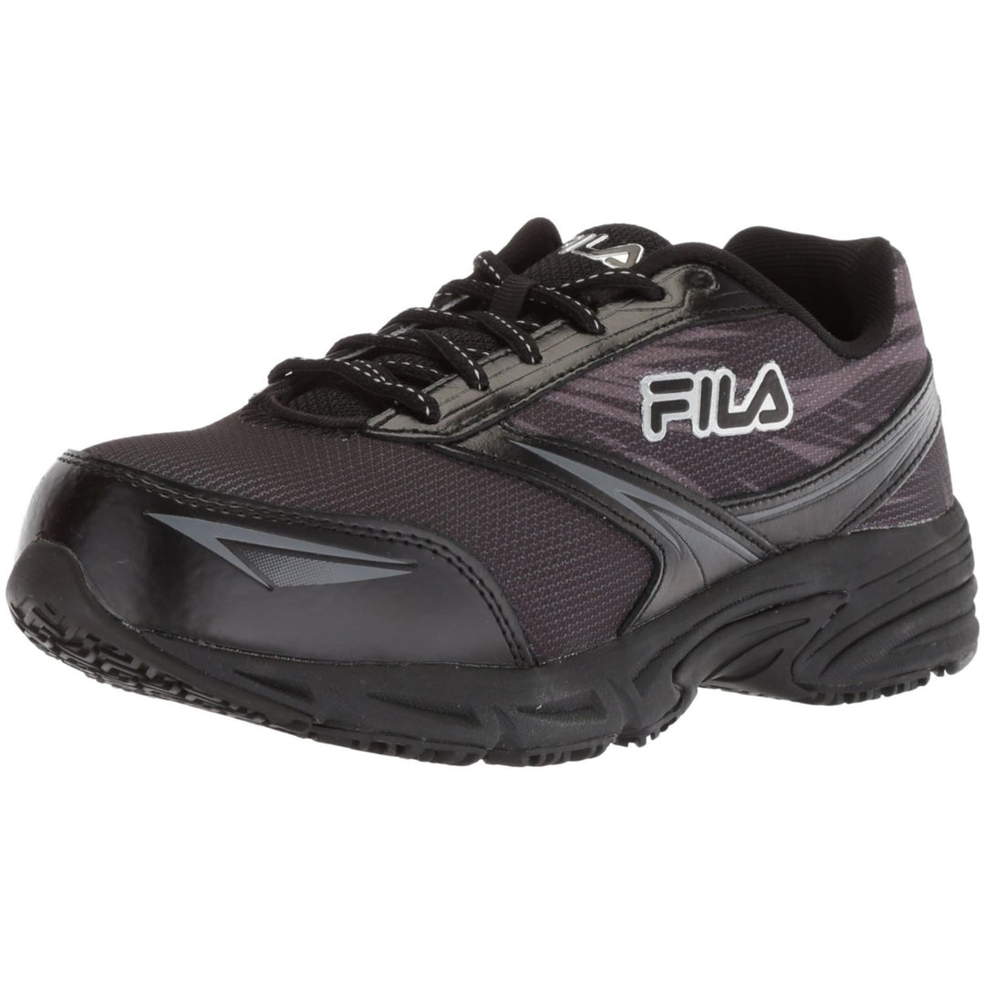 Fila Women's Memory Reckoning 8 Slip Resistant Steel Toe Running Shoe Food Service  BLK/PEWT/MSIL Image 1