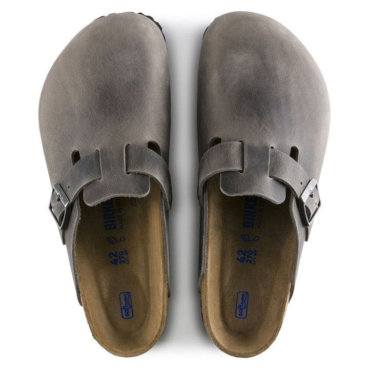 BIRKENSTOCK Unisex Boston Soft Footbed Iron Oiled Leather (Narrow width) - 1013256 Iron Image 3