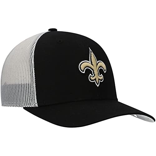 47 Mens Black/White Orleans Saints Trucker Snapback Hat ONE SIZE BLACK Image 3