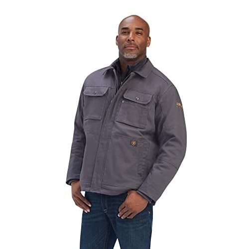 Ariat Mens Rebar Sherpa-Lined Coat Warm Water Repellent Stretch Canvas M L XL Image 1