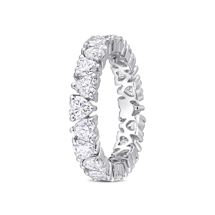 3.40 Carat (ctw) Lab-Created Moissanite Heart Anniversary Eternity Ring in Sterling Silver Image 4