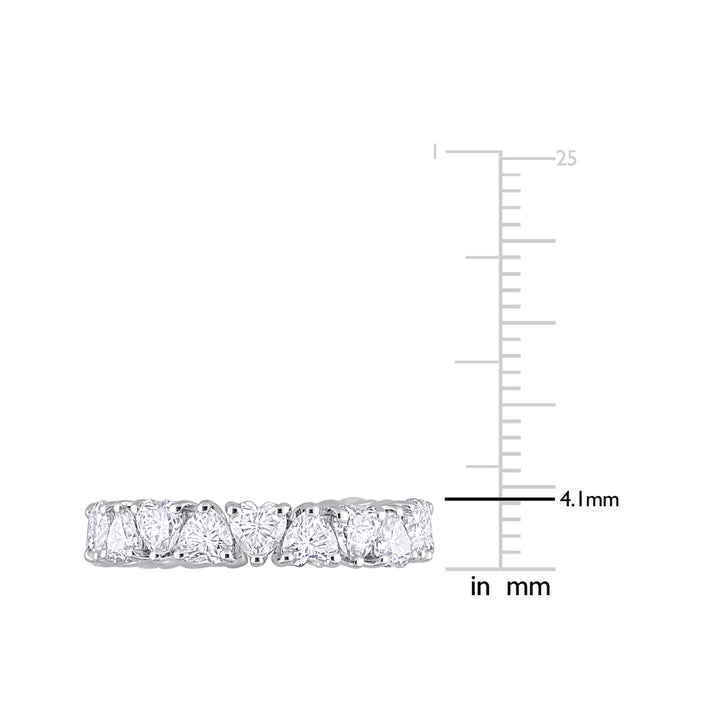 3.40 Carat (ctw) Lab-Created Moissanite Heart Anniversary Eternity Ring in Sterling Silver Image 4