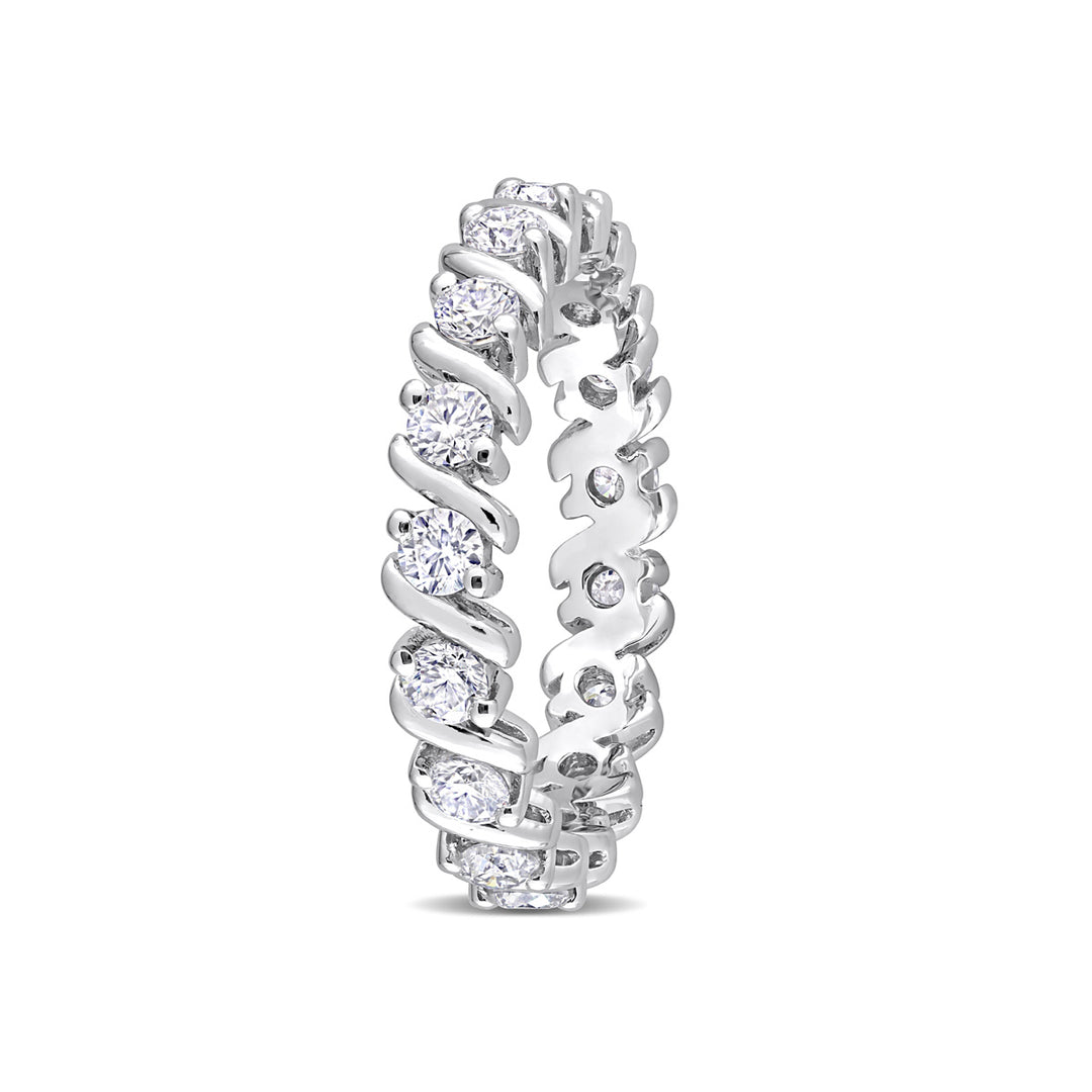 1.05 Carat (ctw) Lab-Created Moissanite Anniversary Eternity Ring Band in Sterling Silver Image 4