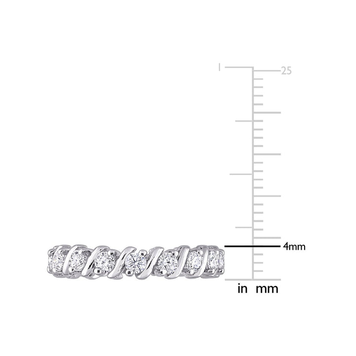 1.05 Carat (ctw) Lab-Created Moissanite Anniversary Eternity Ring Band in Sterling Silver Image 4