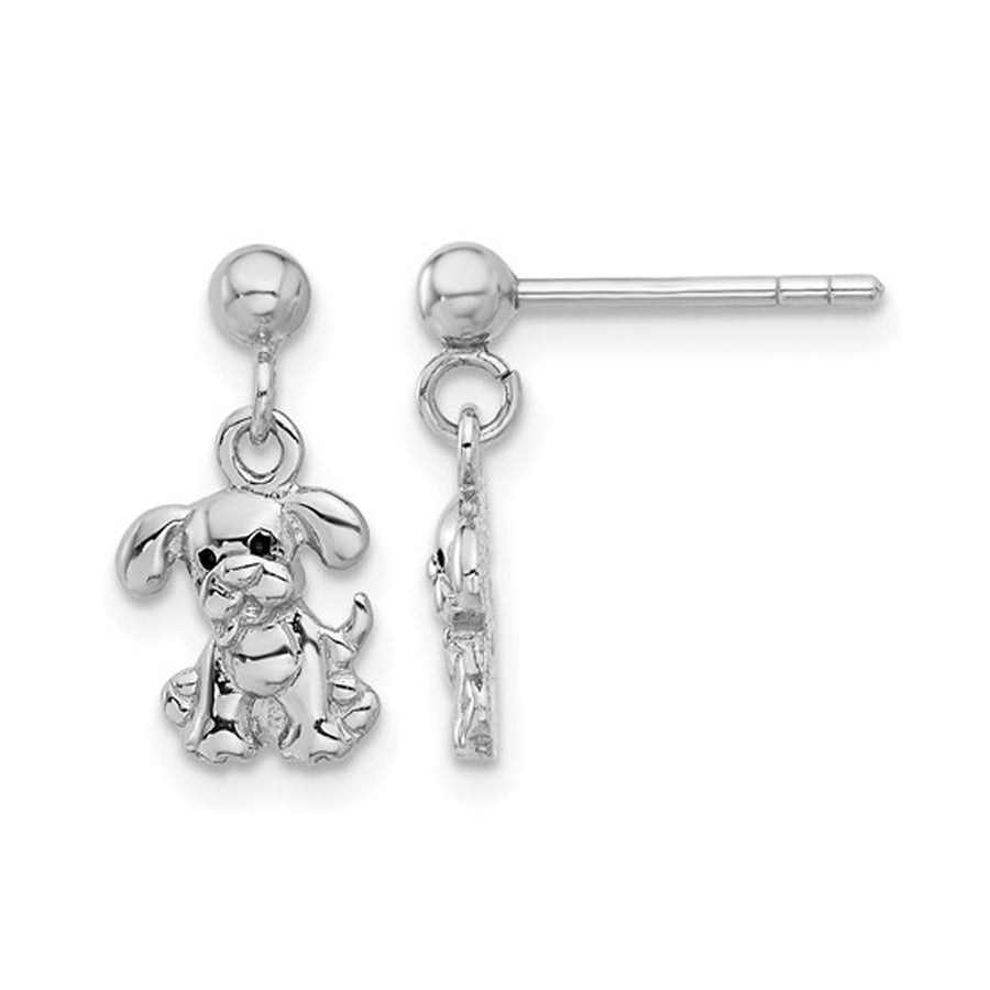 Sterling Silver Polished Dog Post Dangle Earrings Image 1