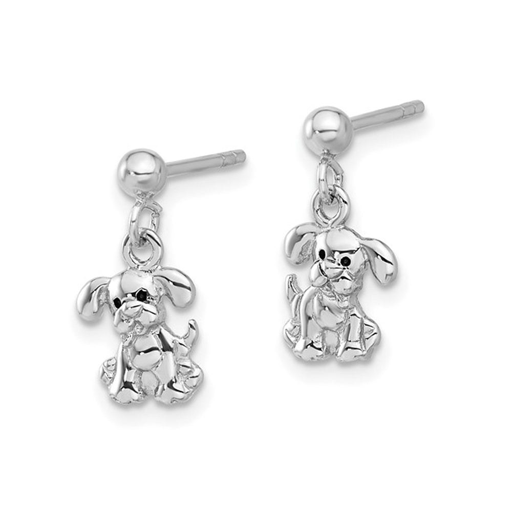 Sterling Silver Polished Dog Post Dangle Earrings Image 3