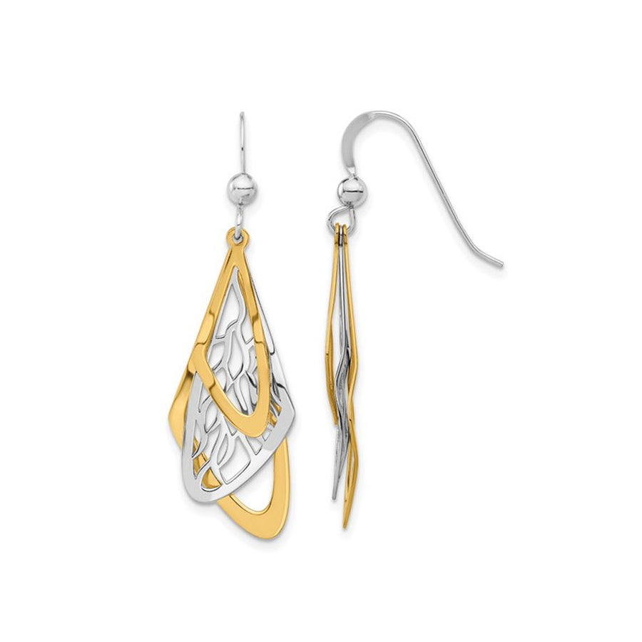 Sterling Silver Two-Tone Dangle Earrings Image 1