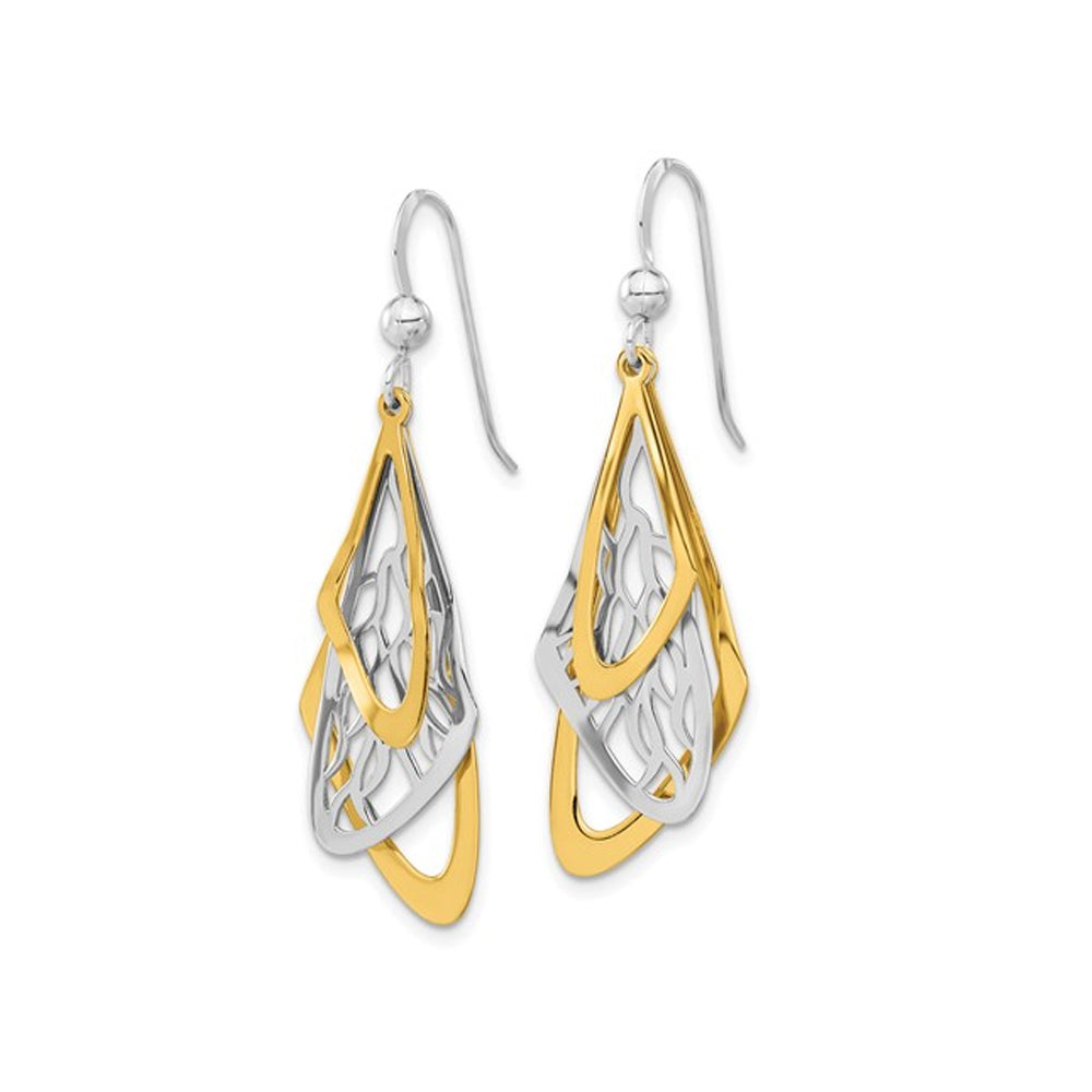 Sterling Silver Two-Tone Dangle Earrings Image 2