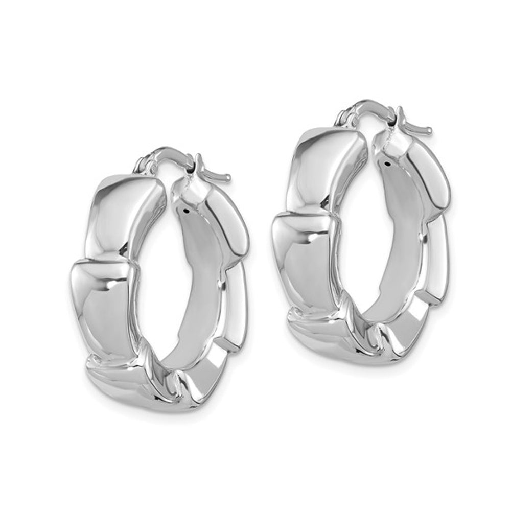 Sterling Silver Polished Hoop Earrings Image 2