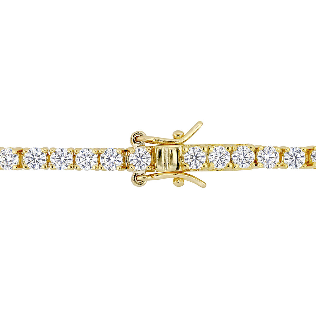 5.10 Carat (ctw) Lab-Created Moissanite Tennis Bracelet in Yellow Plated Sterling Silver Image 4