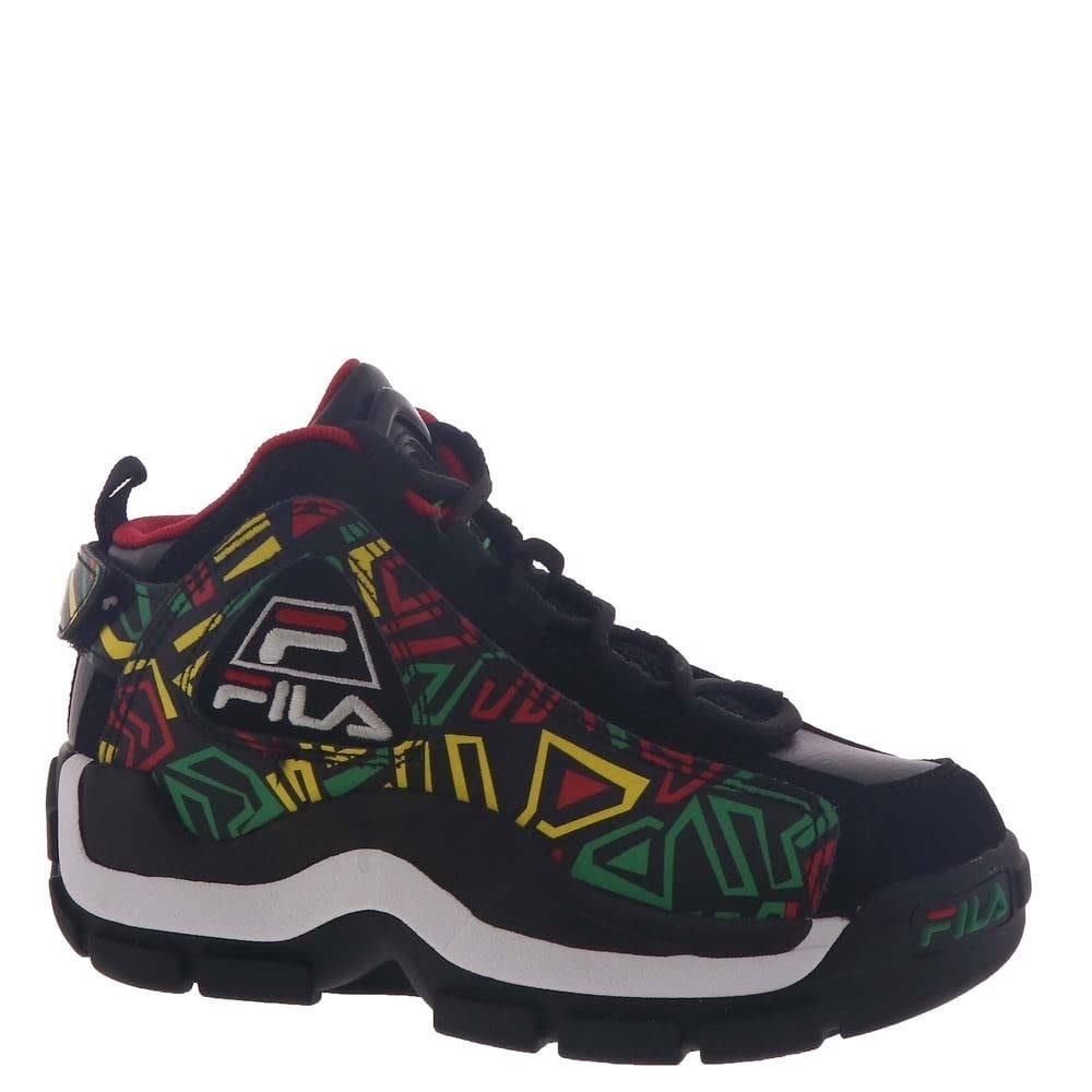 Fila Grant Hill 2 Boys Shoes Black Jelly Bean Lemon Tonic Little Kid High Top Image 4