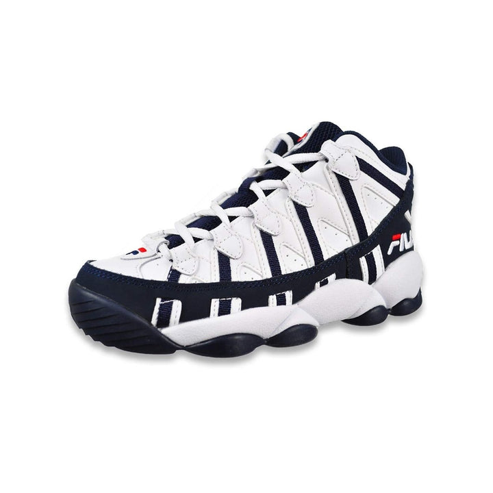 Fila Kids Stackhouse Basketball Sneakers White Navy Red Textile Leather Image 1