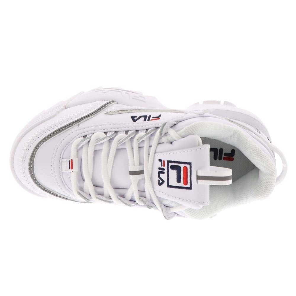 Fila Disruptor II EXP PS Toddler Girls Sneakers White Navy Red Lace-Up Image 2