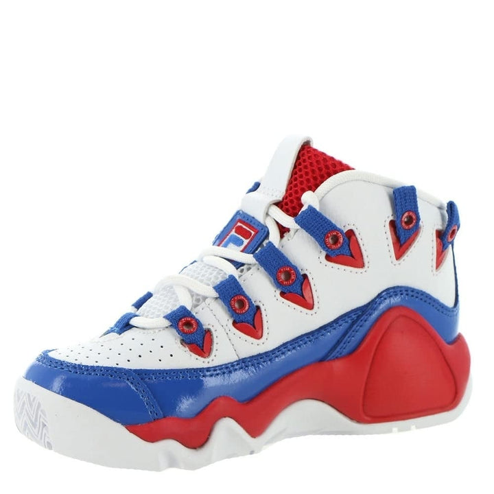 Fila Grant Hill 1 Boys Basketball Shoes White Red Blue Little Kid Size 3-6 Image 4