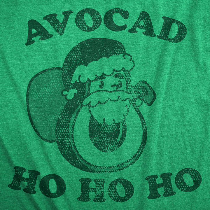 Mens Avocad Ho Ho Ho T Shirt Funny Xmas Avocado Santa Claus Tee For Guys Image 2