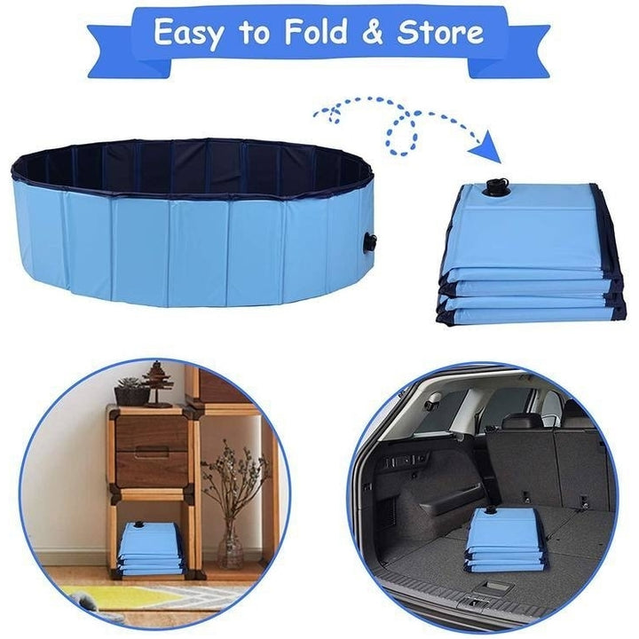 Foldable Pet Swimming Pool Easy to Fold Fill Empty and Clean Slip-Resistant PVC Bathing Tub Kiddie Pool Image 2