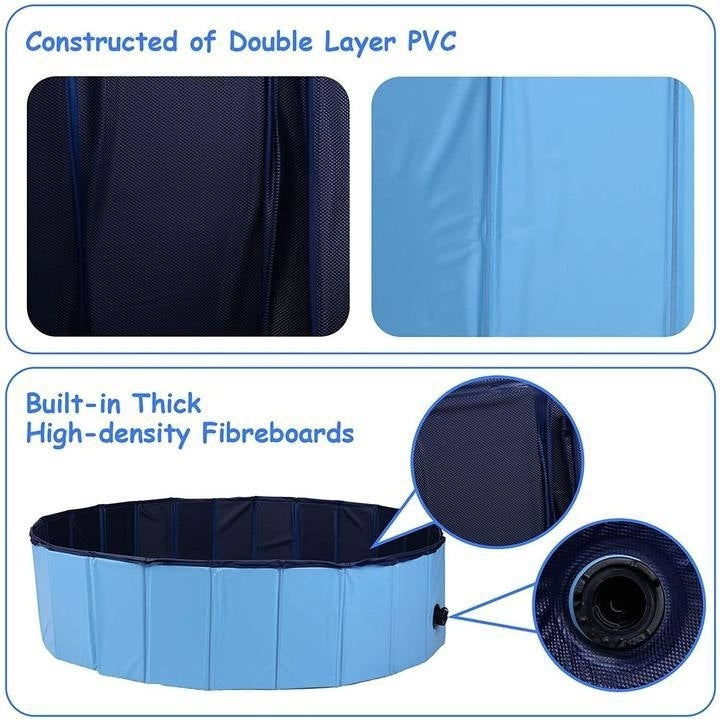 Foldable Pet Swimming Pool Easy to Fold Fill Empty and Clean Slip-Resistant PVC Bathing Tub Kiddie Pool Image 4