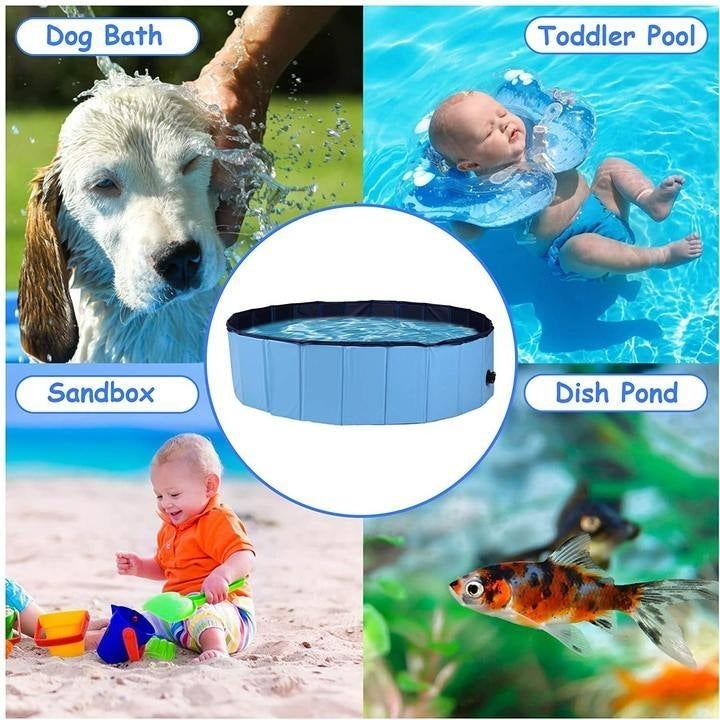 Foldable Pet Swimming Pool Easy to Fold Fill Empty and Clean Slip-Resistant PVC Bathing Tub Kiddie Pool Image 6