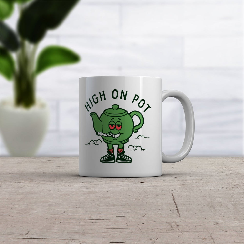 High On Pot Mug Funny 420 Joint Smoking Weed Teapot Cup-11oz Image 2