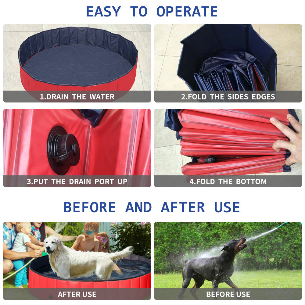 Foldable Large and Small Dog Pool Dog Bath Safe And Non Toxic Kids Rigid Pool Image 3
