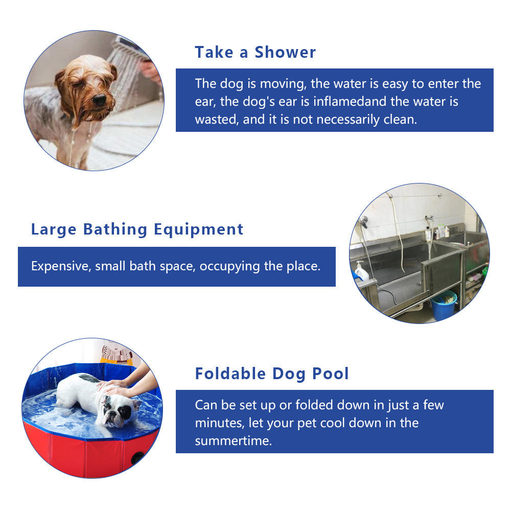 Foldable Large and Small Dog Pool Dog Bath Safe And Non Toxic Kids Rigid Pool Image 4