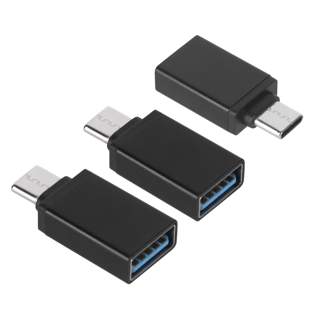3 Packs USB C Type C Male to USB A 3.0 OTG Male Port Converter Adapter Data Connector Android Image 1