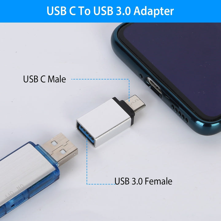3 Packs USB C Type C Male to USB A 3.0 OTG Male Port Converter Adapter Data Connector Android Image 2