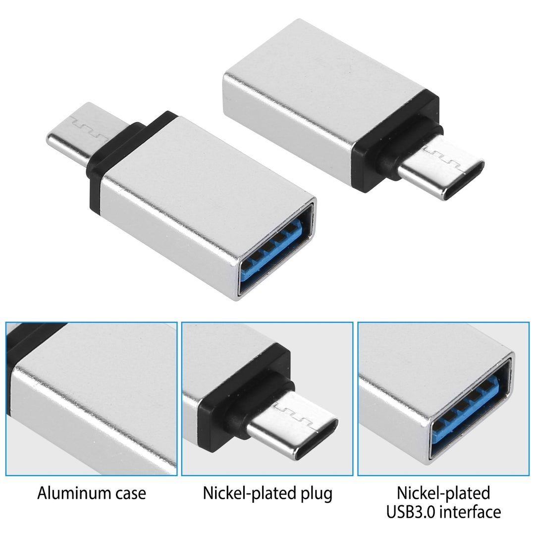 3 Packs USB C Type C Male to USB A 3.0 OTG Male Port Converter Adapter Data Connector Android Image 4