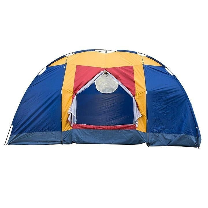 Outdoor 8 Person Camping Tent Easy Set Up Party Large Tent for Traveling Hiking With Portable BagBlue Image 1