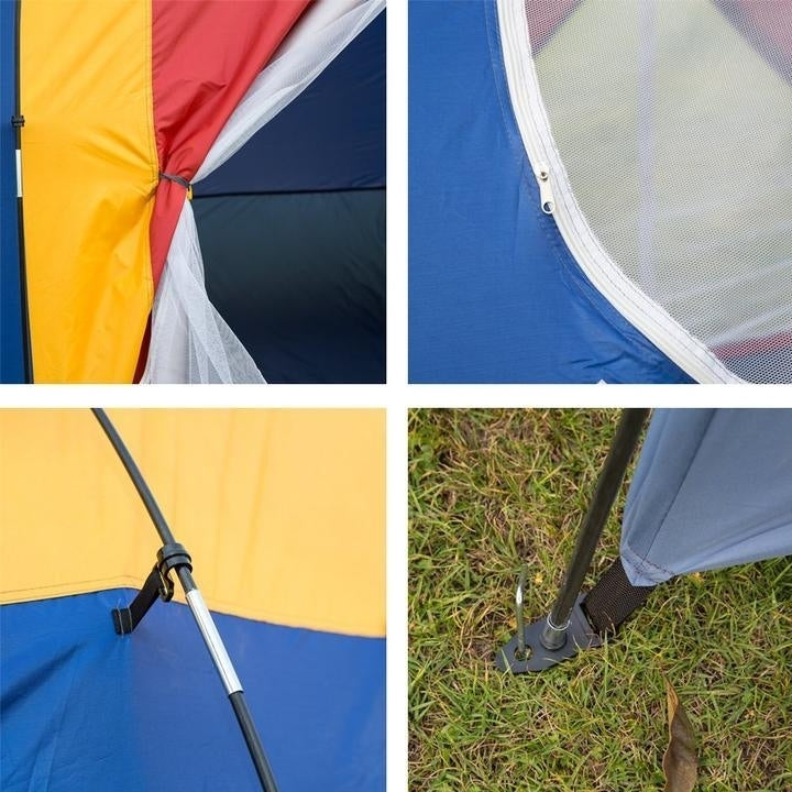 Outdoor 8 Person Camping Tent Easy Set Up Party Large Tent for Traveling Hiking With Portable BagBlue Image 3