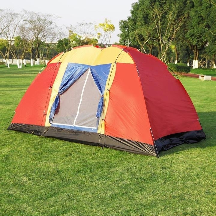 Outdoor 8 Person Camping Tent Easy Set Up Party Large Tent for Traveling Hiking With Portable BagBlue Image 4