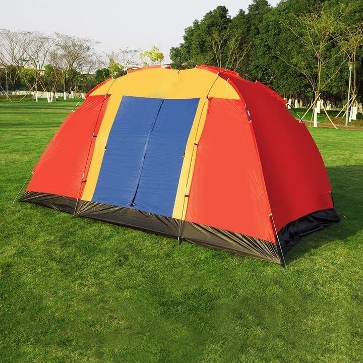 Outdoor 8 Person Camping Tent Easy Set Up Party Large Tent for Traveling Hiking With Portable BagBlue Image 6