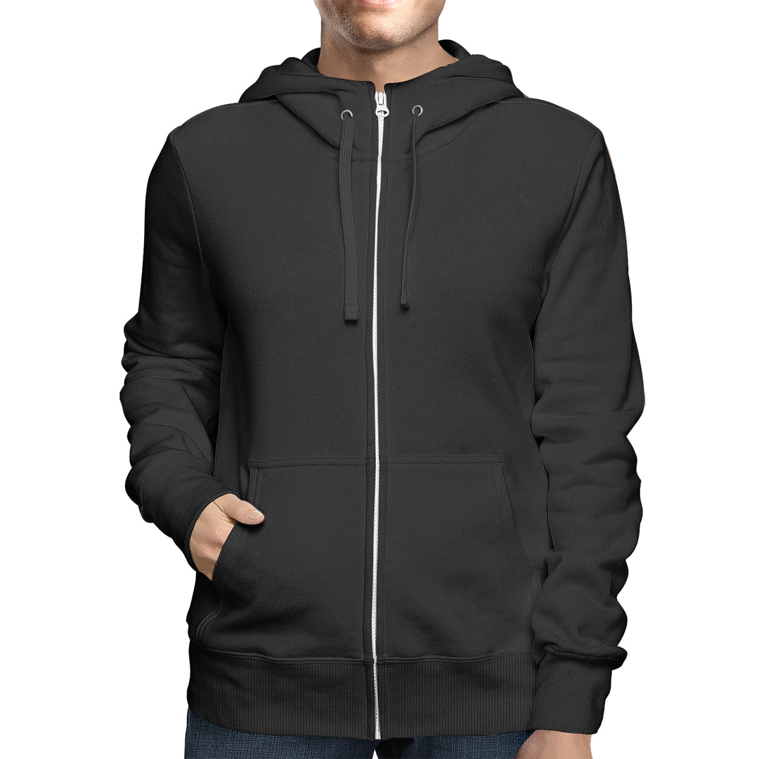 Mens Full Zip Fleece Lined Hoodie Sweatshirt 2 Pack Adjustable Hood Classic Fit Image 7