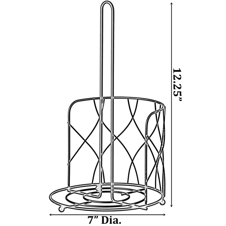 Black Iron Freestanding Paper Towel Holder Stand 7x7x12 inches Image 7