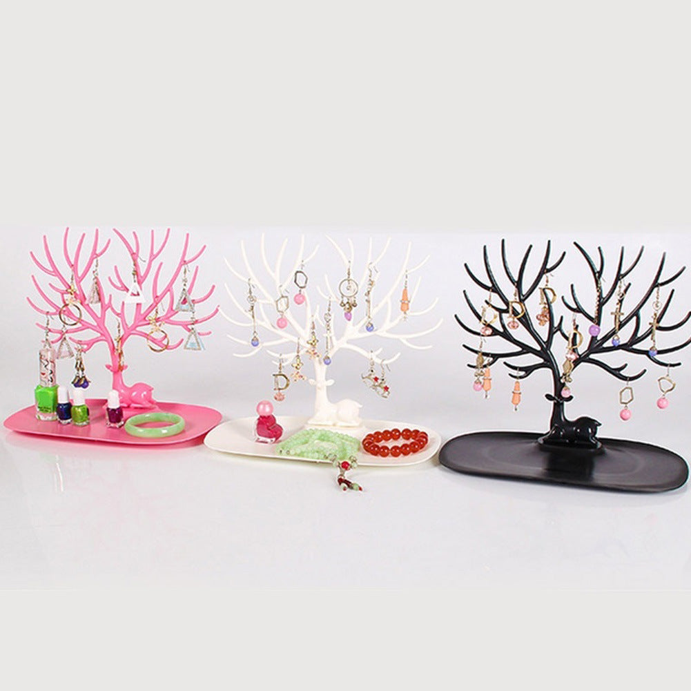 Jewelry Necklace Earrings Deer Stand Display Organizer Holder Show Rack Image 6