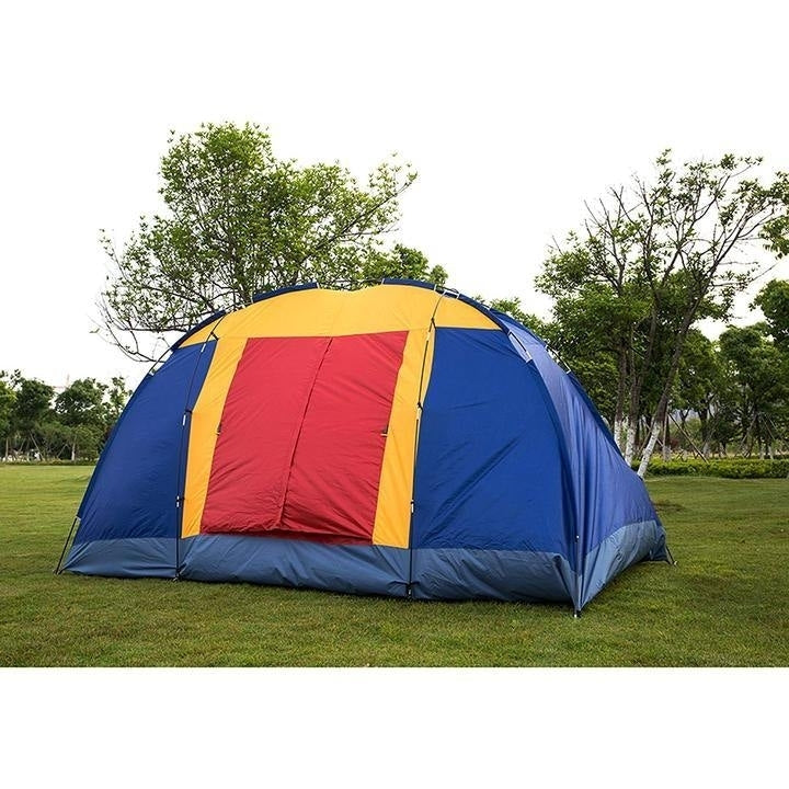 Outdoor 8 Person Camping Tent Easy Set Up Party Large Tent for Traveling Hiking With Portable BagBlue Image 9