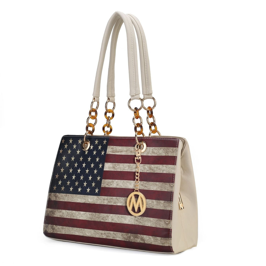 MKF Collection Nevaeh Vegan Leather Crossbody patriotic pattern Womens Shoulder Bag by Mia K Image 2