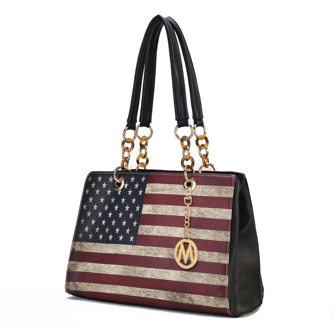 MKF Collection Nevaeh Vegan Leather Crossbody patriotic pattern Womens Shoulder Bag by Mia K Image 3