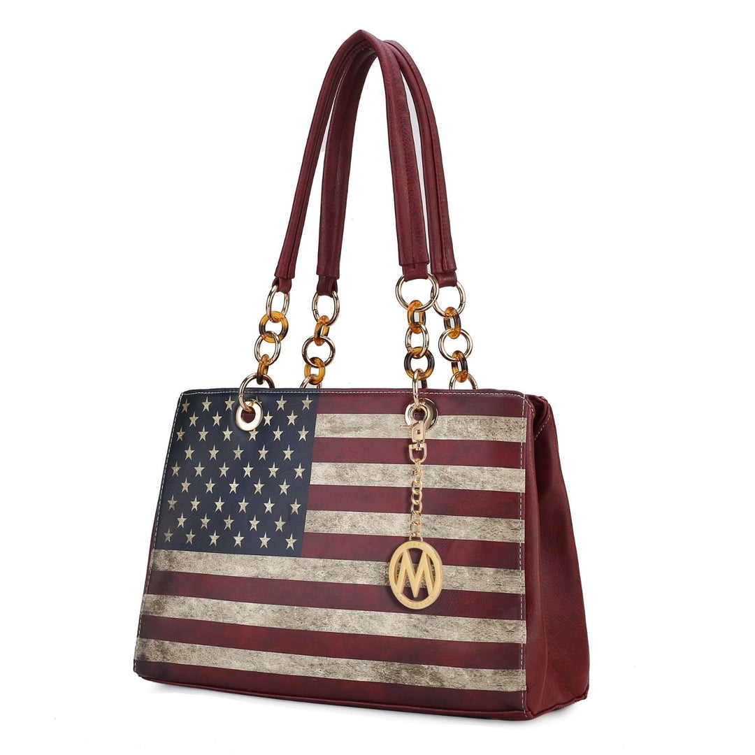 MKF Collection Nevaeh Vegan Leather Crossbody patriotic pattern Womens Shoulder Bag by Mia K Image 4