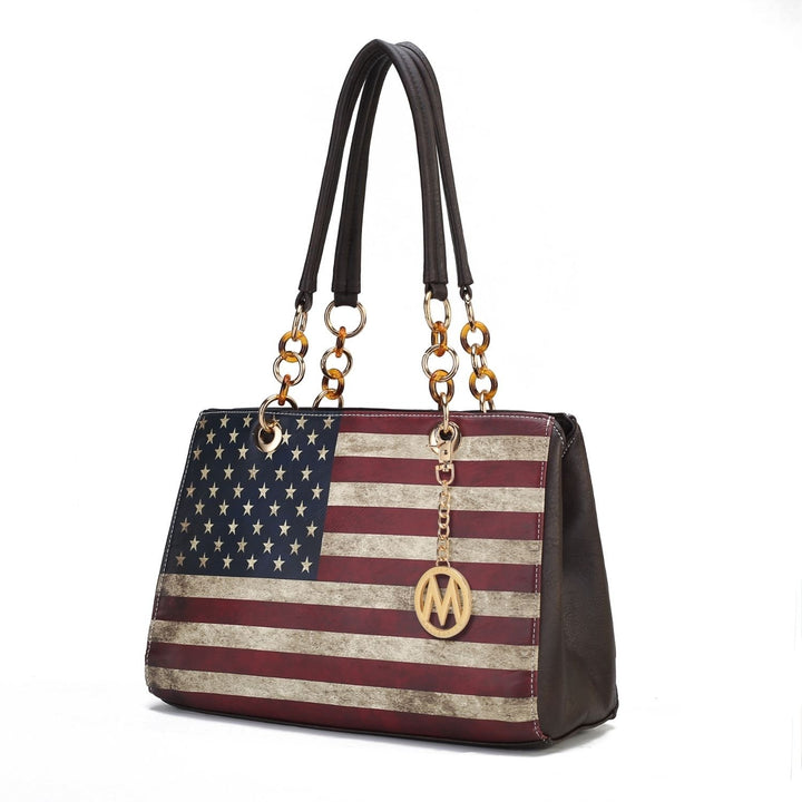 MKF Collection Nevaeh Vegan Leather Crossbody patriotic pattern Womens Shoulder Bag by Mia K Image 4